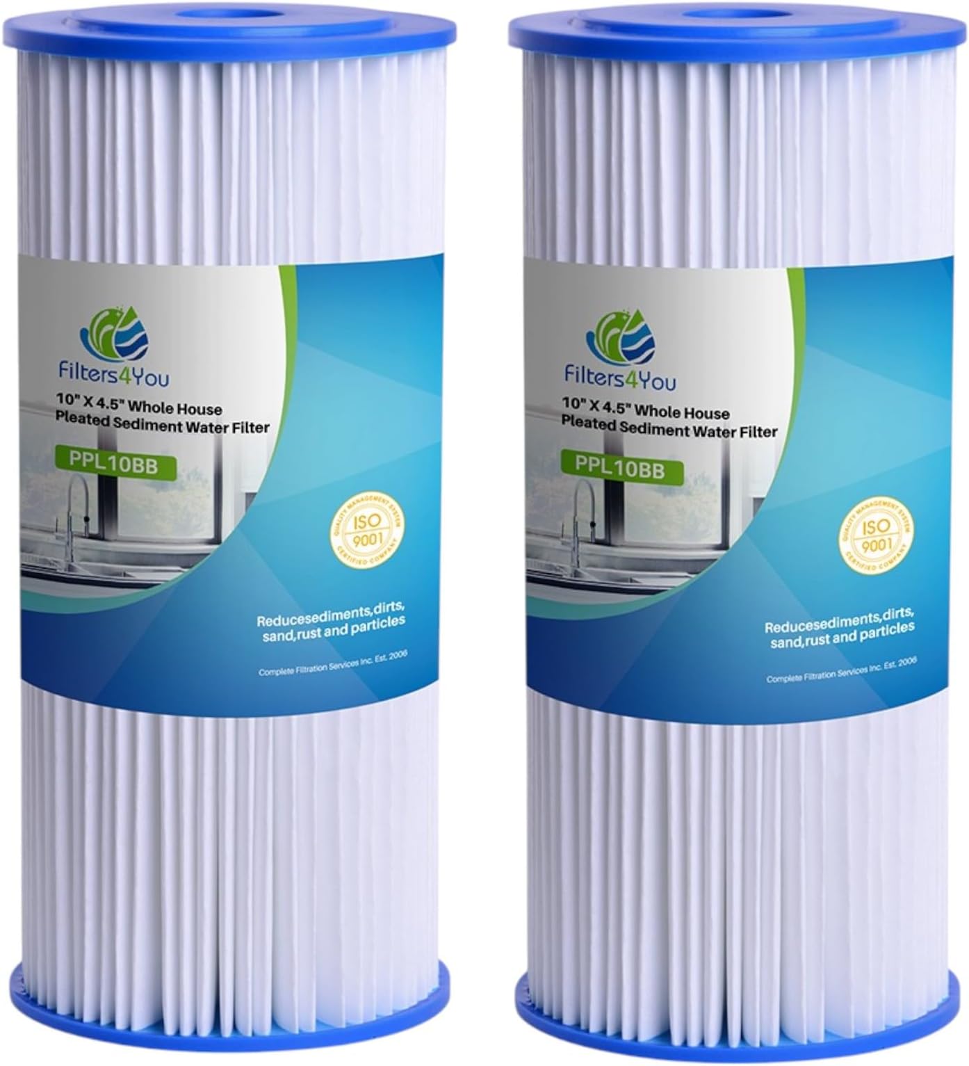 CFS – 2 Pack Pleated Pre-Filtration Sediment Water Filter Cartridges Compatible with GE FXHSC Models – Removes Taste & Odor – Whole House Replacement Water Filter Cartridge