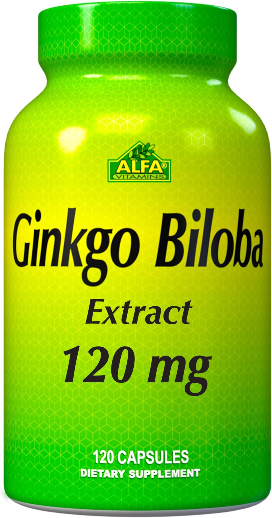 ALFA VITAMINSGinkgo Biloba 120mg Supports Brain Function & Memory Support - 120 Capsules