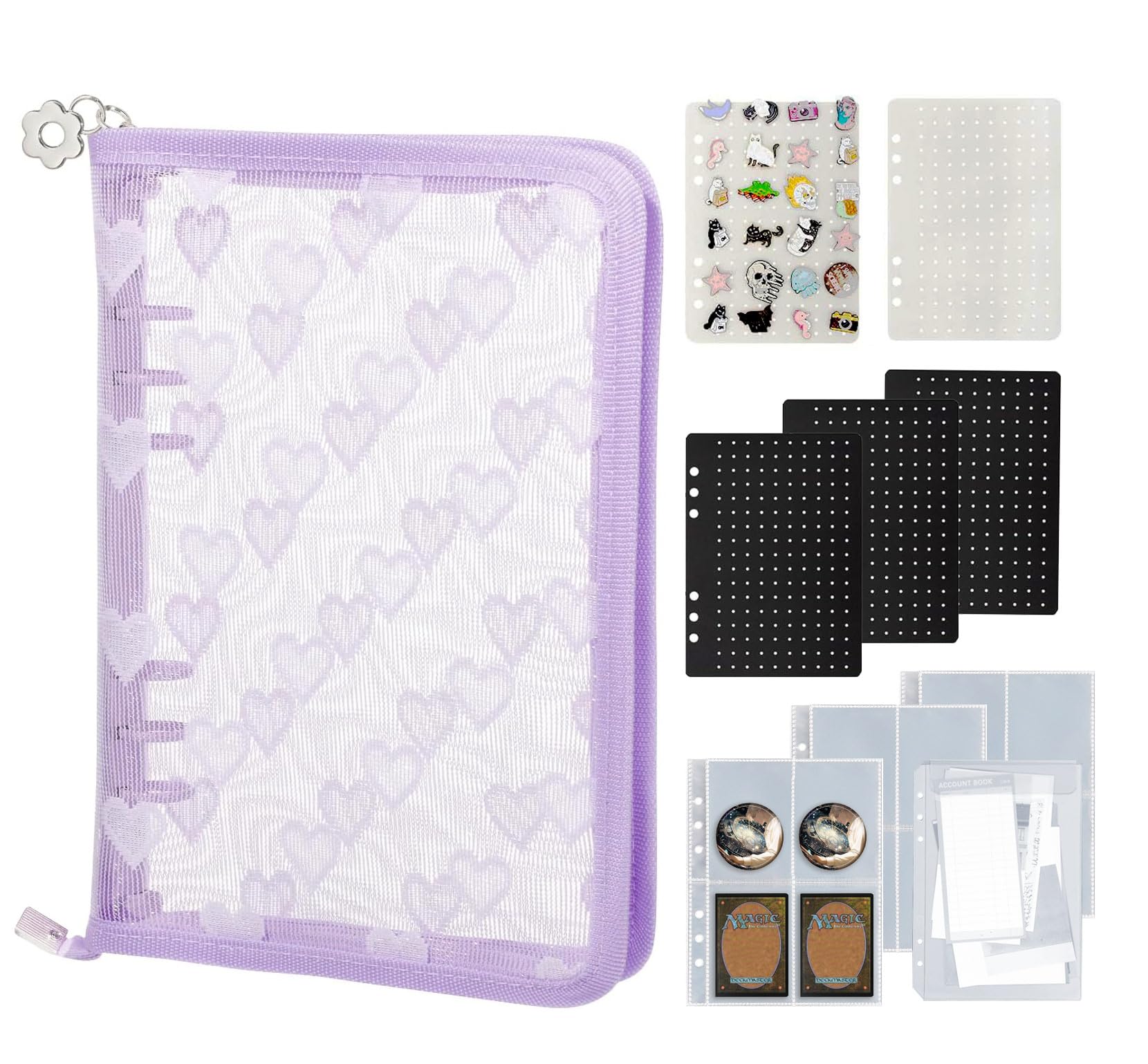 Étui de rangement portable pour voyage et sac à main motif dentelle