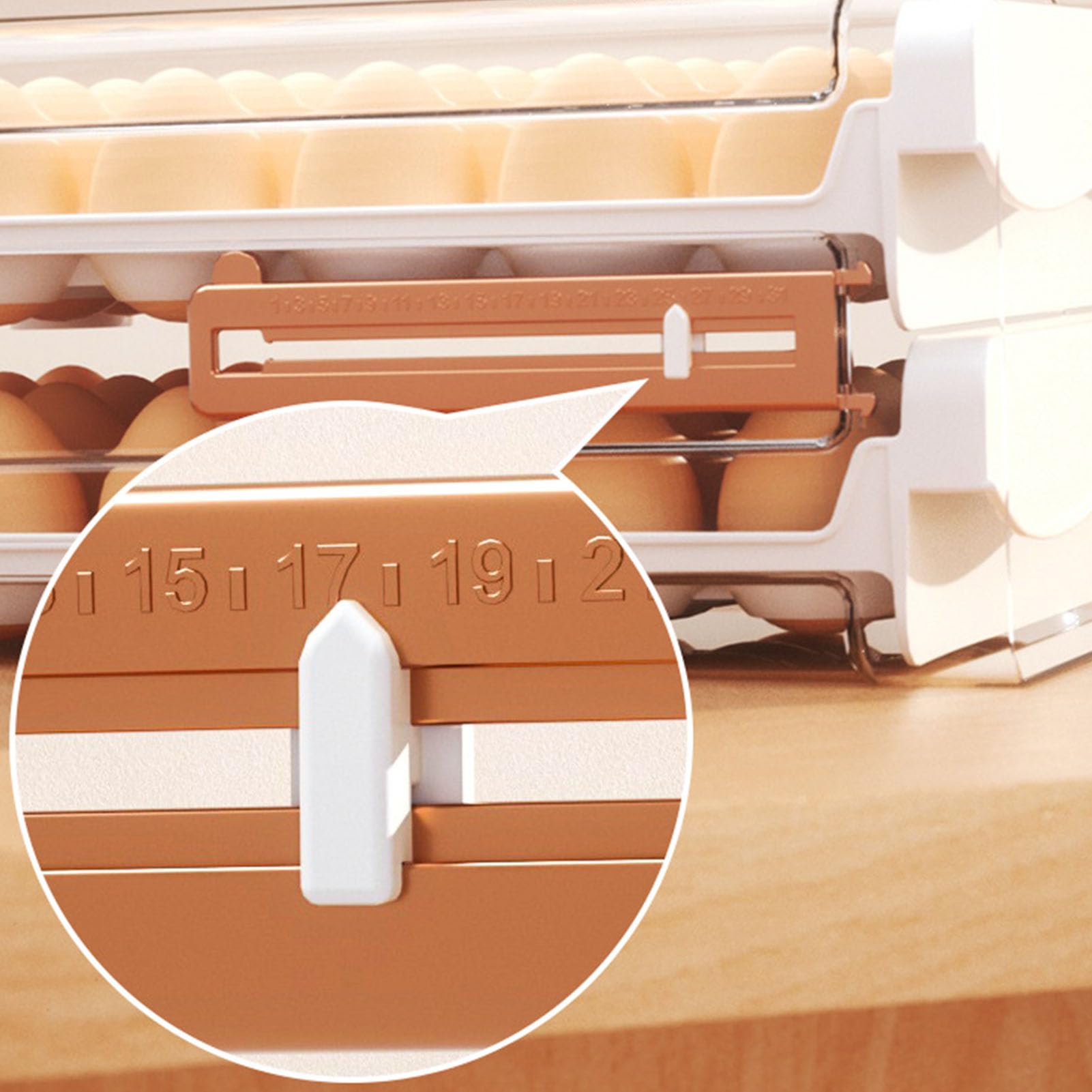 Frigorífico para huevos de cocina, organizador de nevera, cajones transparentes irrompibles de plástico, recipiente para huevos, organizador de nevera