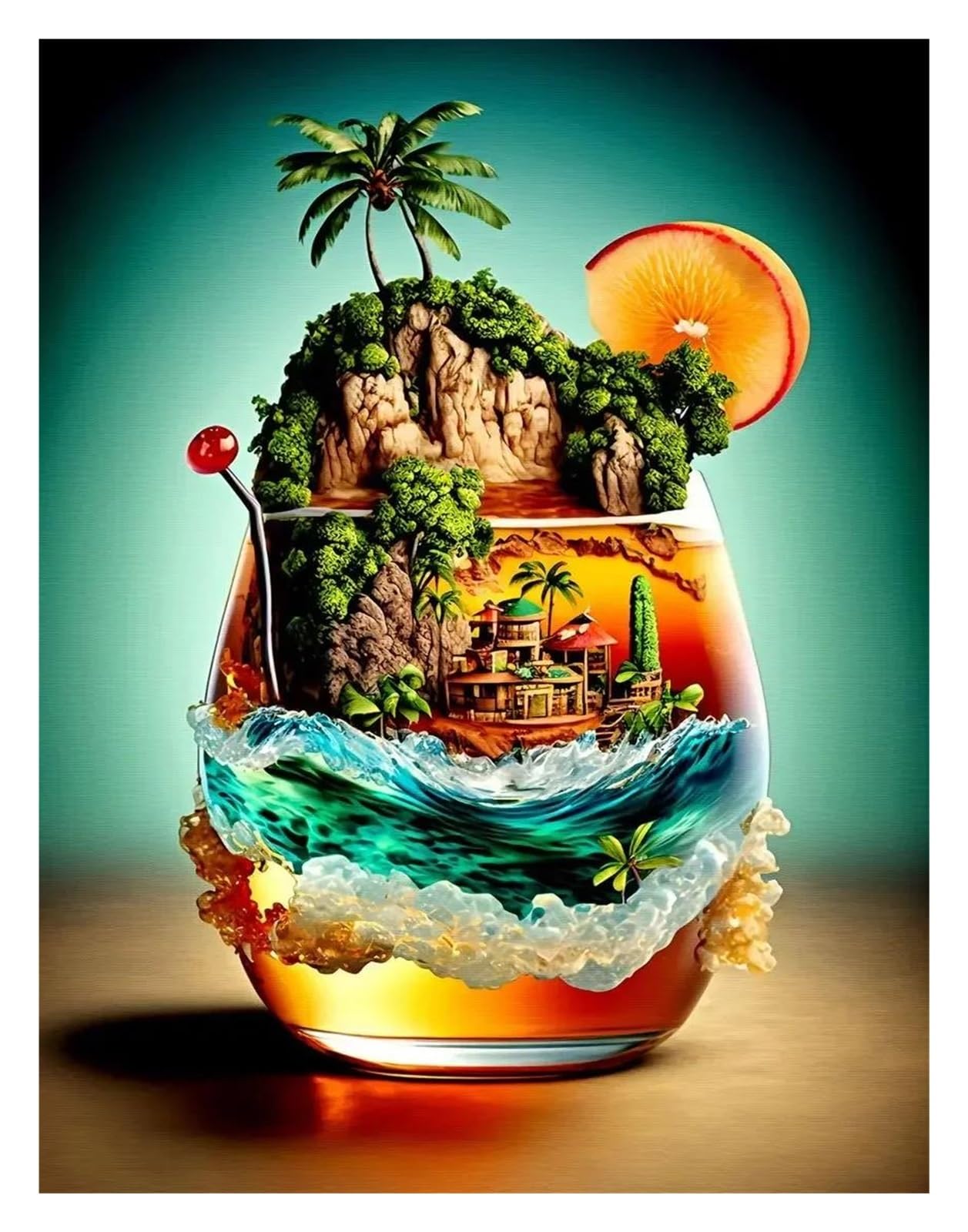 Impression sur toile cocktail mojito décoration salon moderne 40x60cm