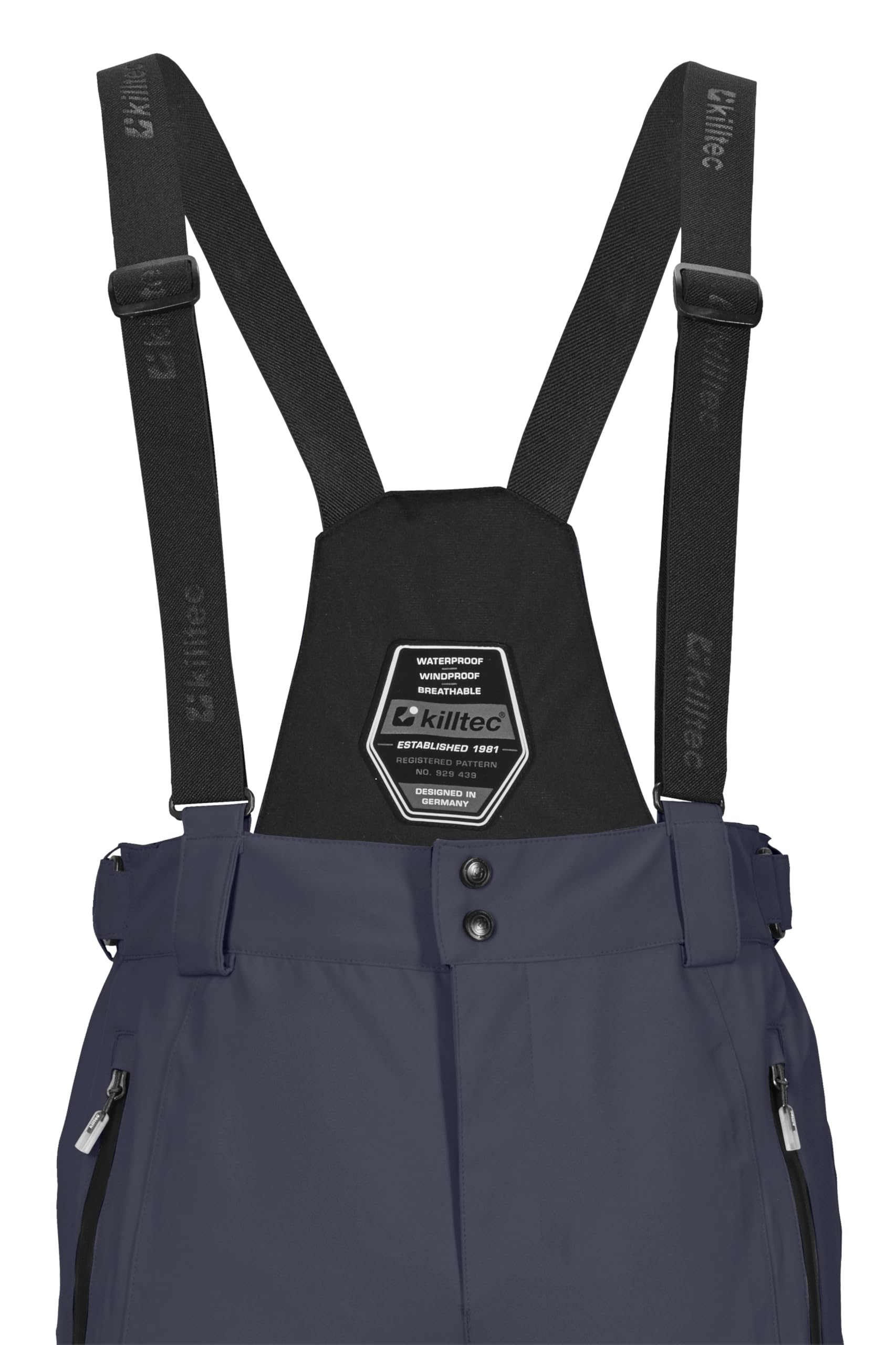 Killtec Ksw 100 Enosh Mn Ski Pnts - Spodnie narciarskie/funkcjonalne z odpinanymi szelkami, ochroną krawędzi i osłoną przeciwśnieżną Mężczyźni