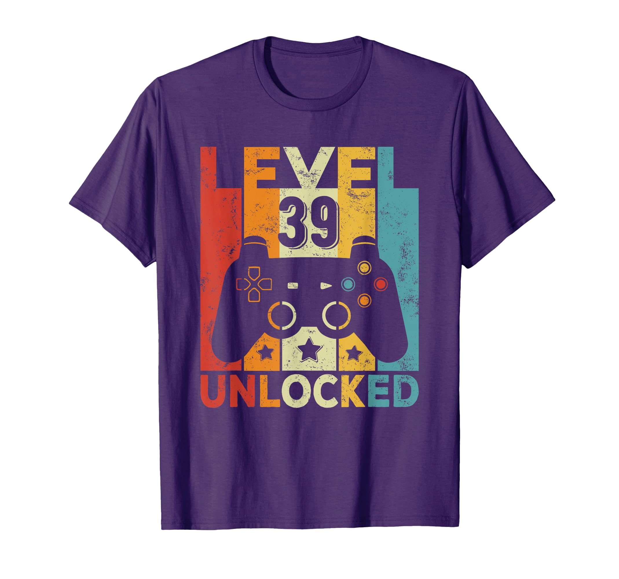 Level 39 Unlocked Gaming Controller 39th Birthday Men Women T-Shirt