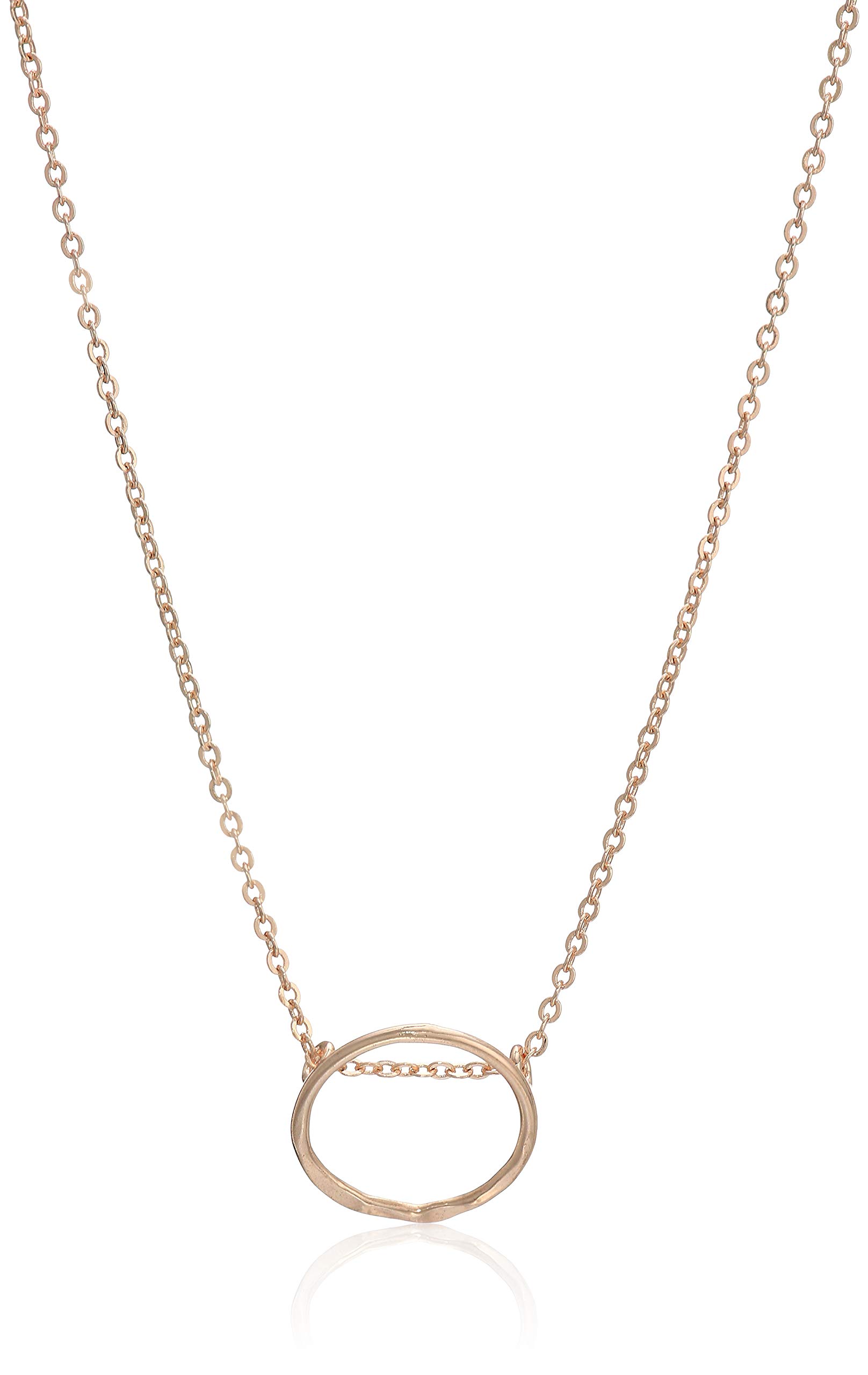 Open Ring Necklace, Rose Gold, One Size