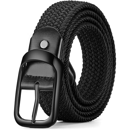 Plus Size 38" to 62" Elastic Stretch Braided Belts for Men Big and Tall