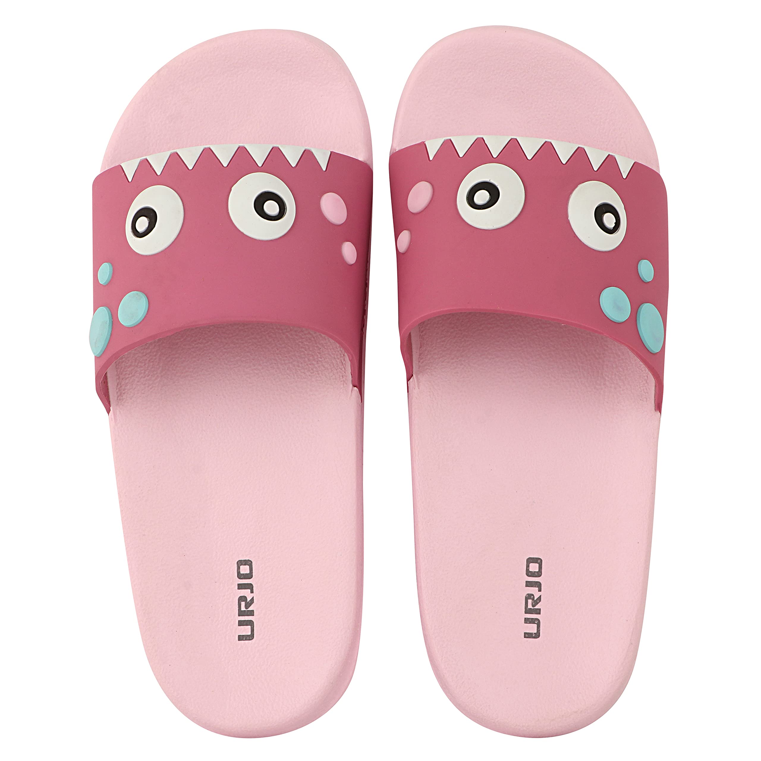 URJOunisex-child Monster Kids Flip-Flop SLIPPERS For Boys & Girls, NON SLIP super Soft & Comfortable Indoor & Outdoor Stylish Slides Home Casual Chappals (Welcome)