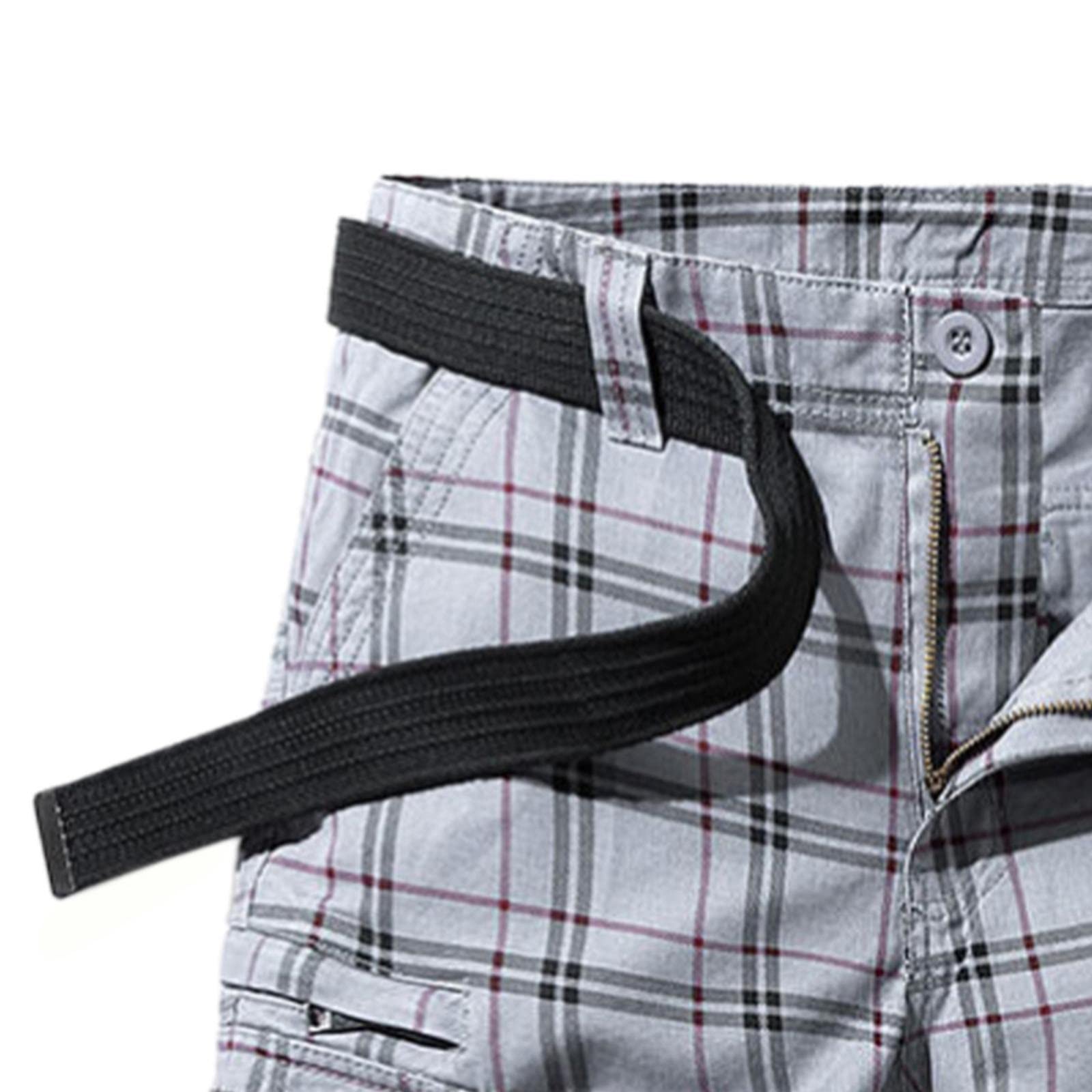 Pantalones cortos cargo para hombre, con estampado a cuadros, pantalones cortos de trabajo casuales de verano, pantalones cortos de estilo urbano, pantalones capri casuales hasta la rodilla