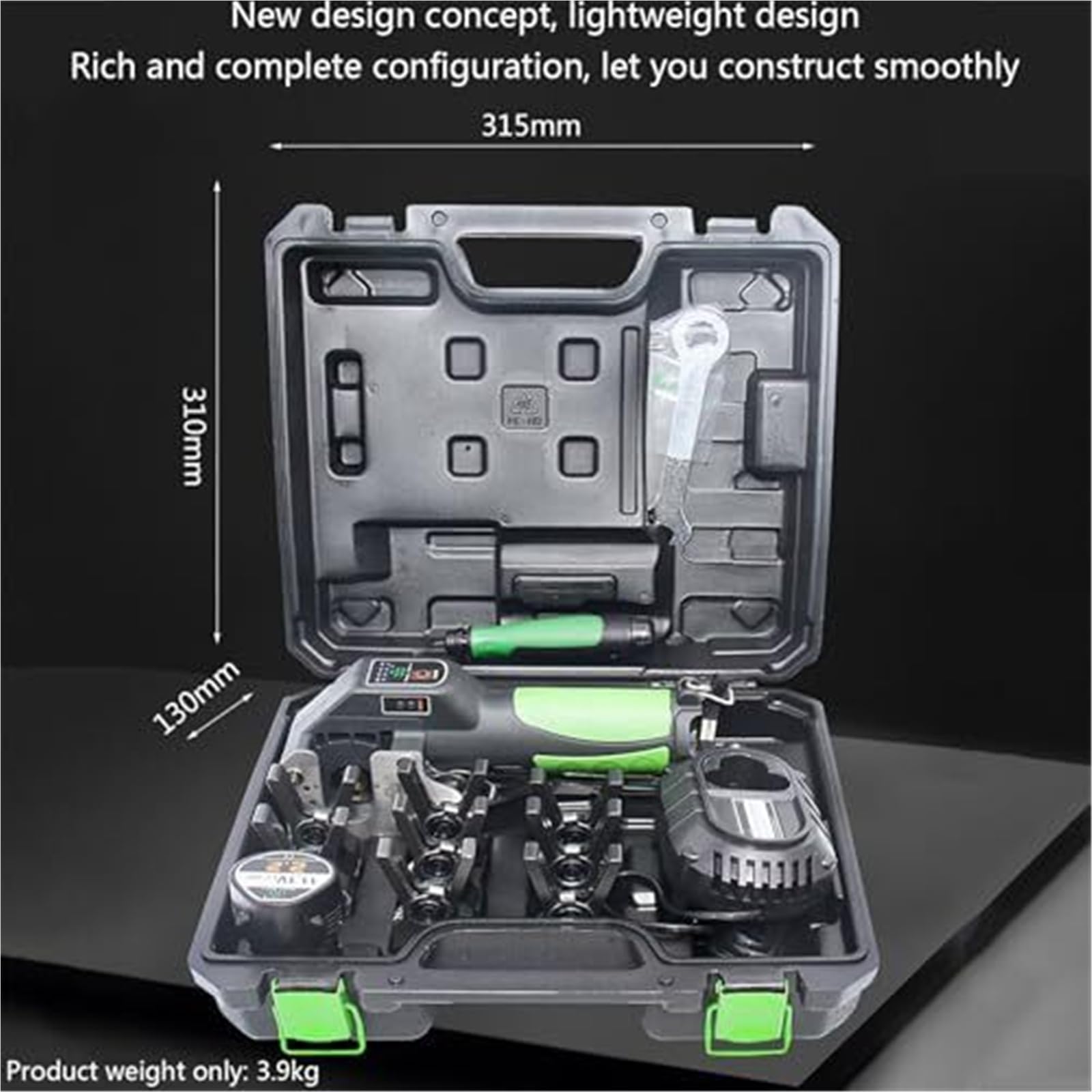 Kit de Abocardador Electrico for Tubos de Cobre y Aluminio, Herramienta de Abocardado Excentrico 45 Grados con Bateria de Litio for HVAC y Automotriz, Juego de 0.25 a 0.75 Pulgadas(8dies)