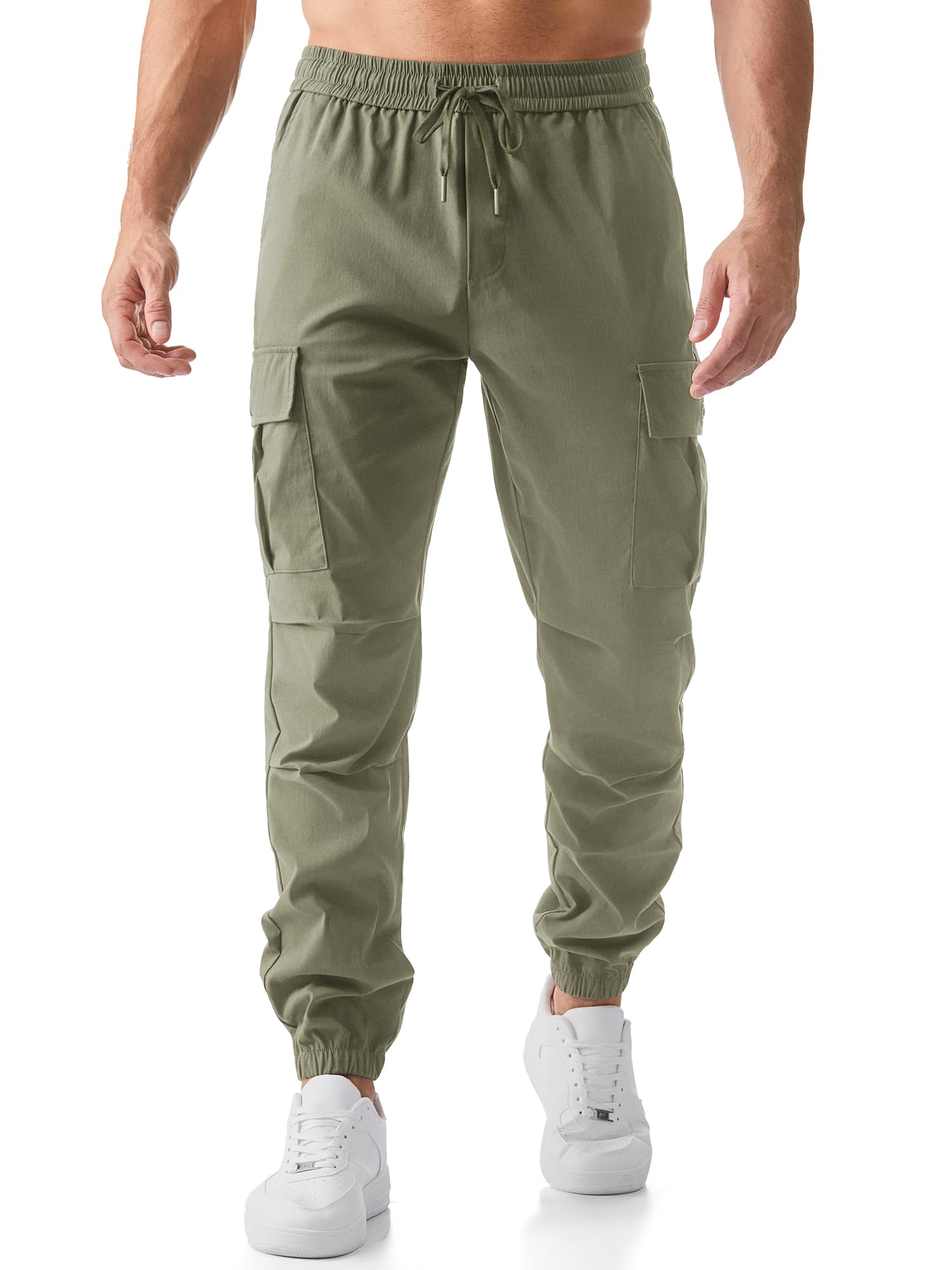 JMIERR Cargohose Herren Lang Jogger Sporthose Elastischer Taille mit Kordelzug Sweatpants Herren mit Taschen