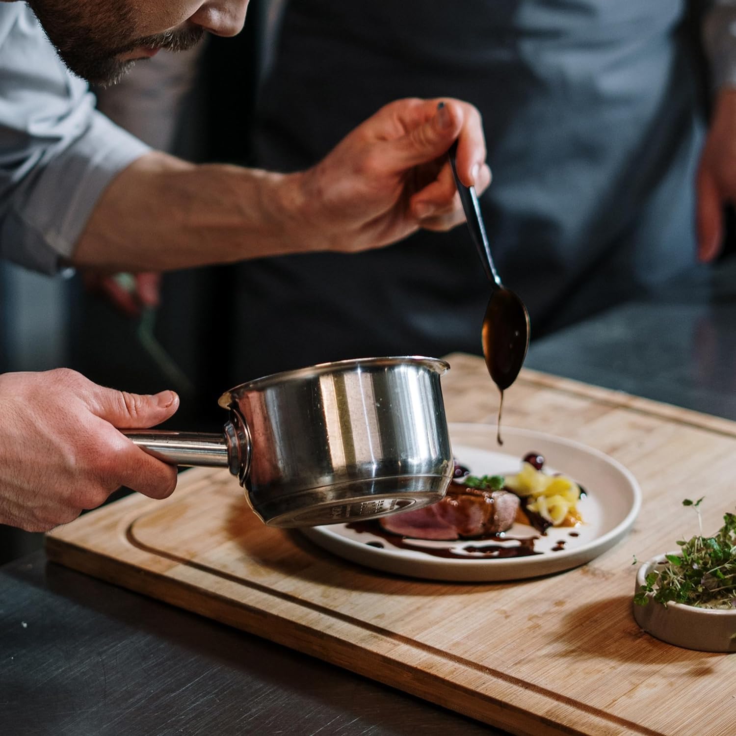 CREATIVECHEF Set di 5 pinze da cucina, utensili per placcatura, kit culinario, pinze di precisione, kit di placcatura speciale per decorare il cibo, robustezza, acciaio inossidabile, segreto da cucina