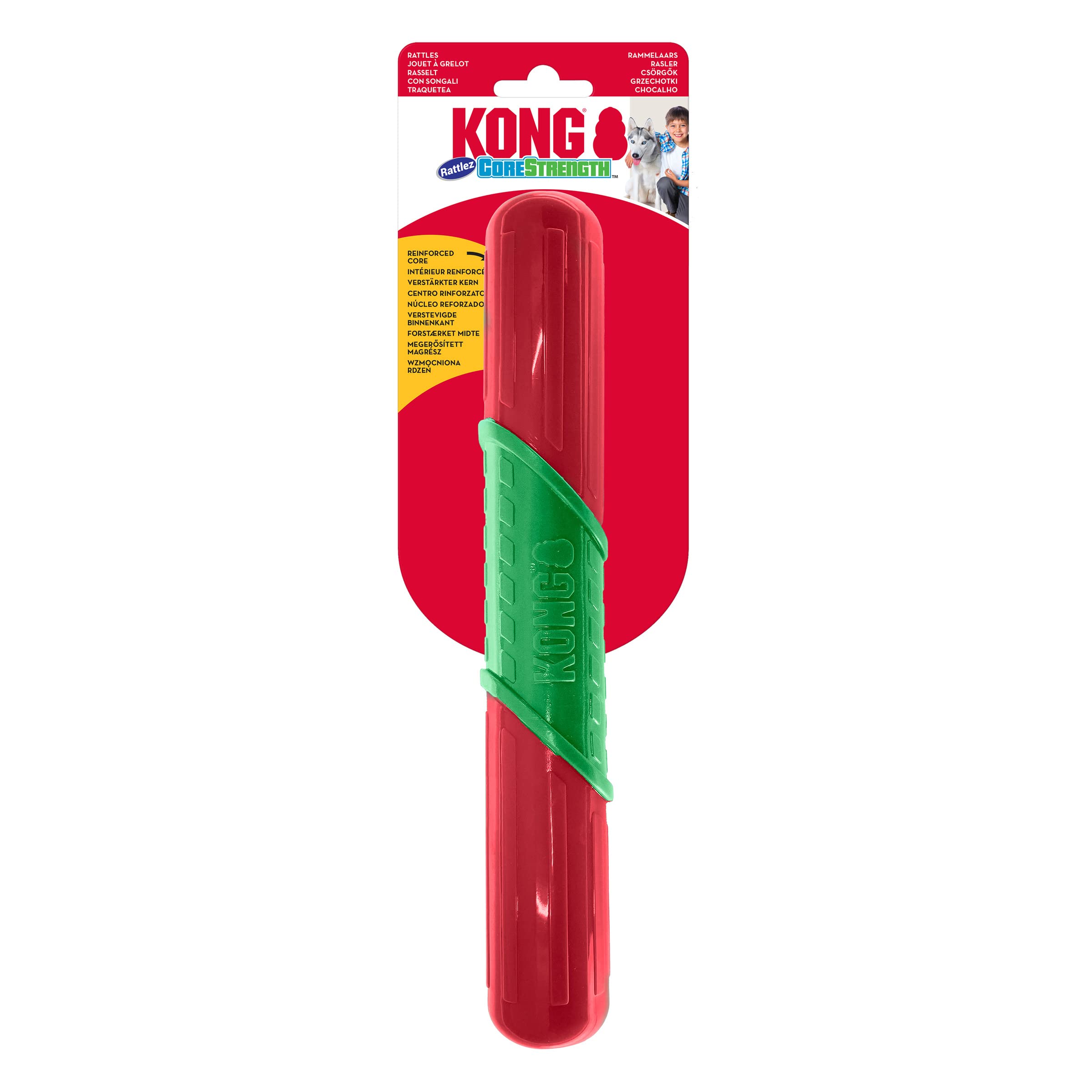 KONG Holiday CoreStrength Rattlez Stick L - 28x3.8x3.8cm Mixed Colors