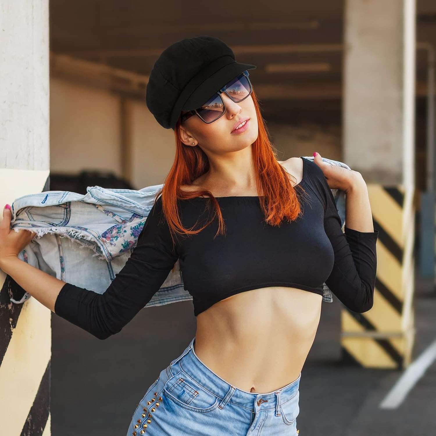Women Newsboy Cap Visor Beret Hats Soft 8 Panels Vintage Cabbie Hat Octagonal Cap for Women Solid Color Summer Hats