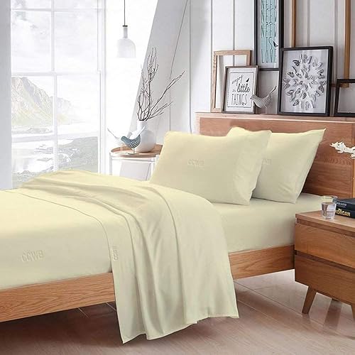 Miniatura 2 de TREND BEDDING MART Juego de sábanas para sofá cama individual (36 x 72 + 6 pulgadas de profundidad), color marfil, 100% algodón egipcio, 800 hilos,
