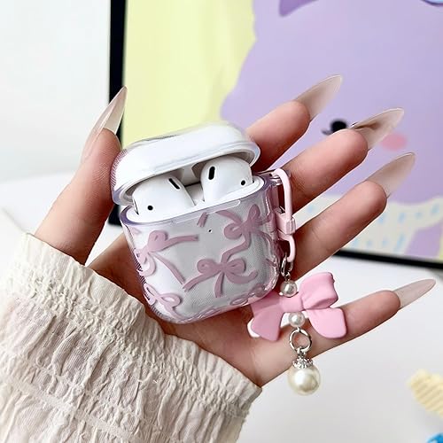 Miniatura 4 de Linda funda para Airpod de 2 generación para diseño de lazo femenino, diseño de moda, diseño estético a prueba de golpes, funda para auriculares Air