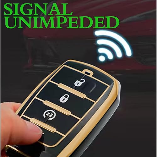 Miniatura 5 de Funda para llavero Dodge con llavero de TPU para llave de automóvil, protección de 360 grados, compatible con Dodge RAM 1500 2500 2019-2023, llave