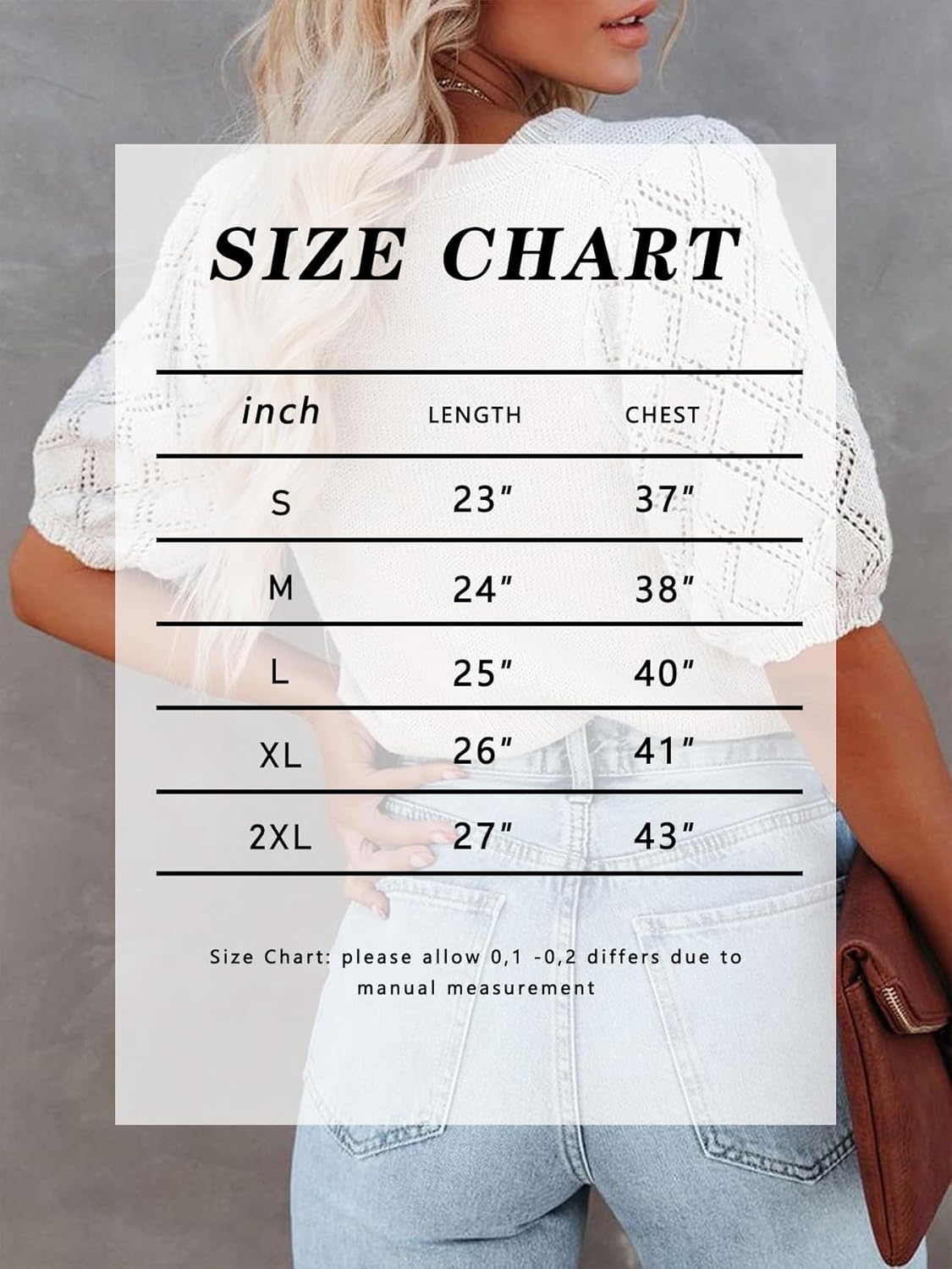Women's Short Sleeve Knit Tops Soft Puff Sleeve Lightweight Sweaters for Casual and Work - Image 6