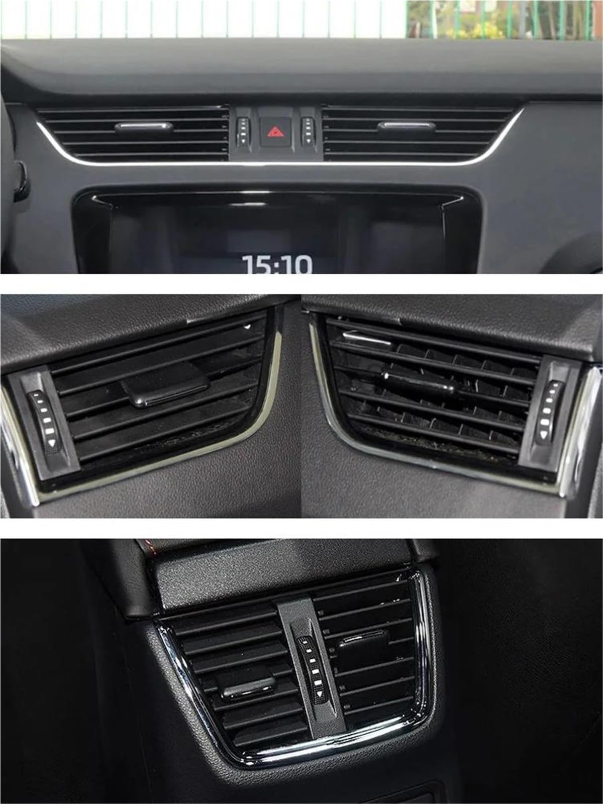 Auto Bocchette Aria Condizionata Per Skoda Per Octavia 3 A7 5E Per MK3 2015-2021 griglia ventilazione anteriore posteriore cruscotto auto gruppo 5E0820951 5E0819702 5ED819203(Central 1PC)