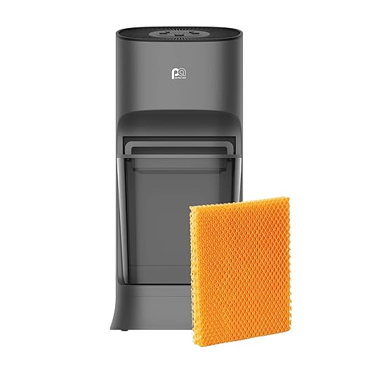 Perfect Aire 2.8 Gallon Large Capacity Whole-Room Evaporative Humidifier Bundle with Bonus Replacement Filter – Invisible Mist, Digital Controls, Top Fill, 24 Hour Run Time
