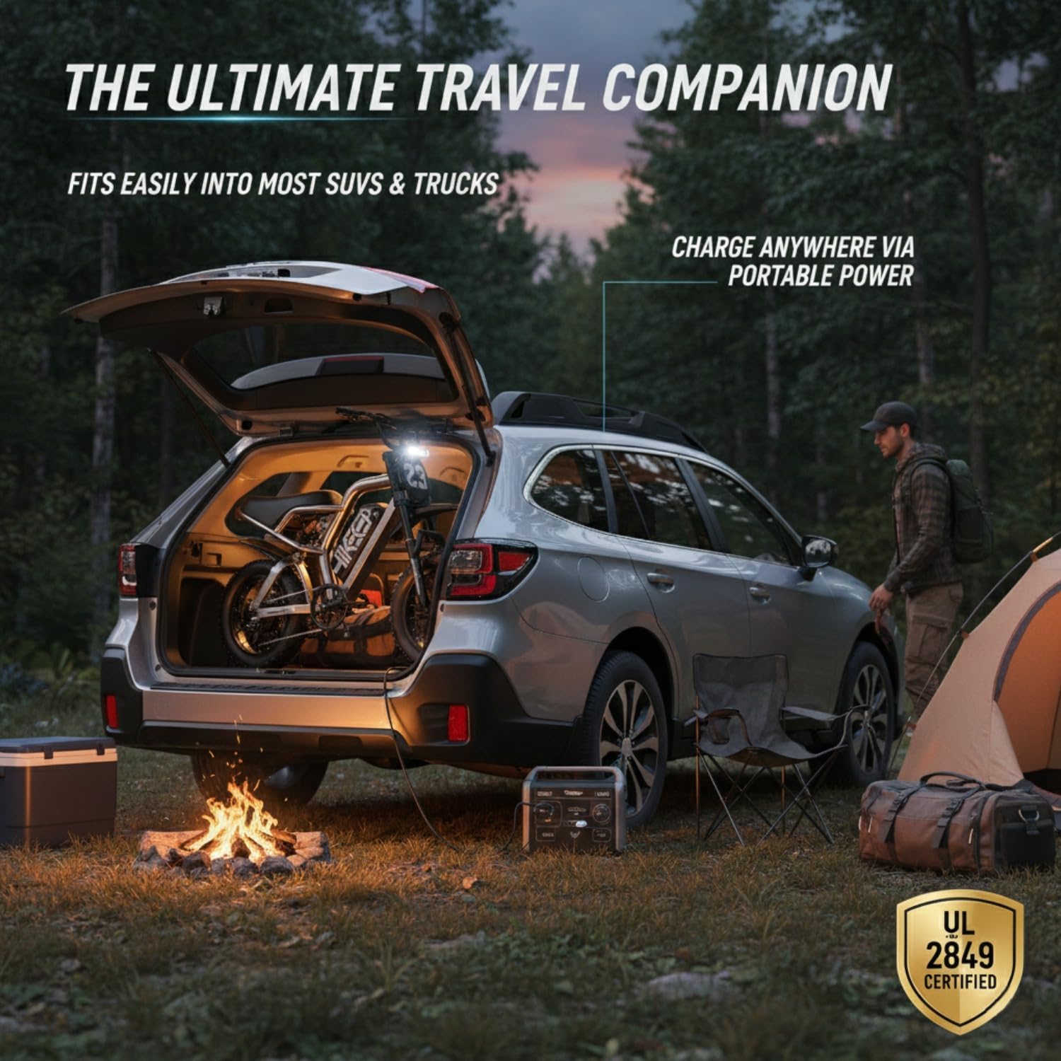 Electric Dirt Bike for Adults, 1500W-3000W Peak Ebike, 16"/20" Fat Tire All-Terrain E-Bike, Dual Suspension Off-Road Racing Machine for Camping & RV Travel, 48V/52V, UL 2849 Certified