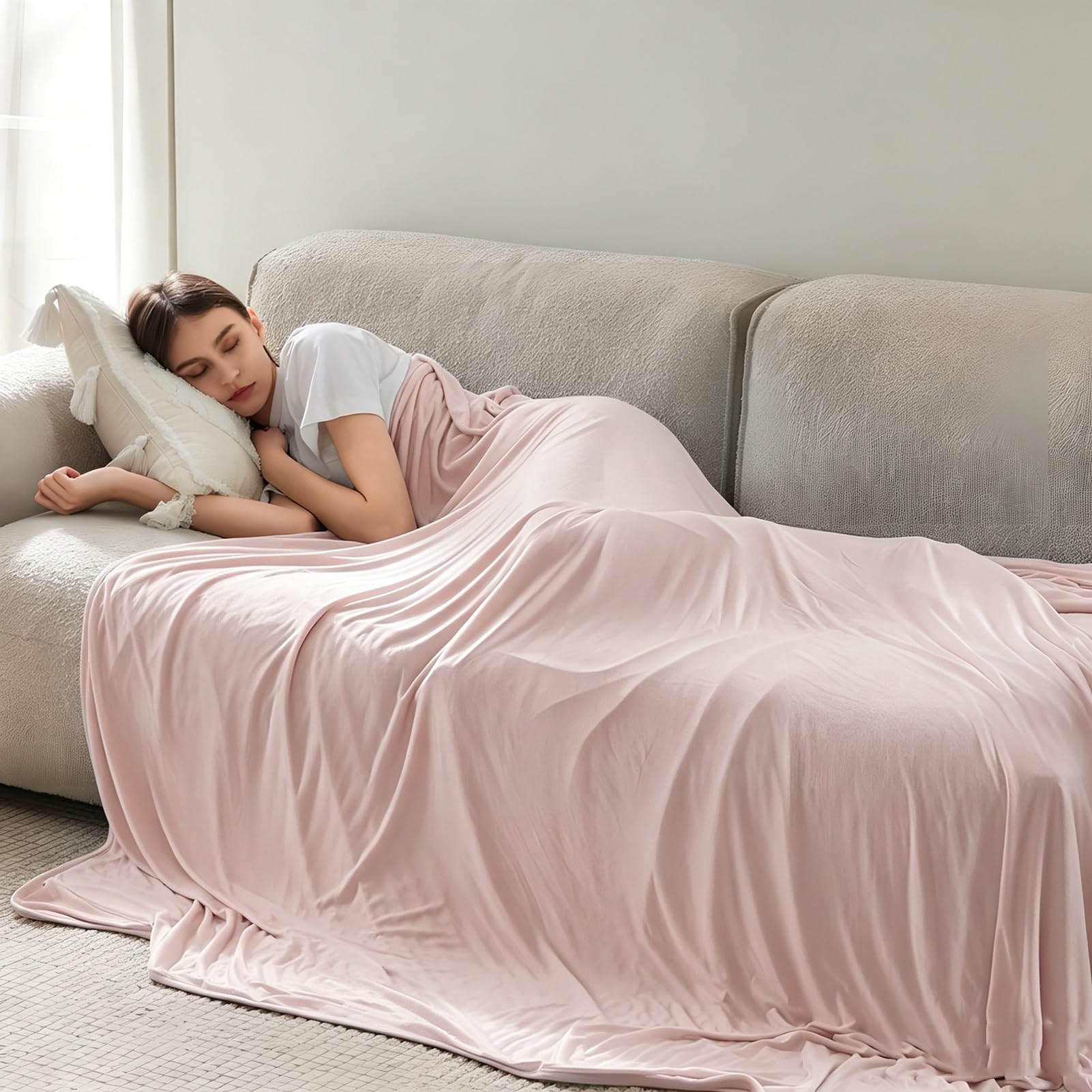 NIXZOUXBA Thin Cold Lightweight Blanket, Summer Bed Blanket, Cooling Blanket, Lightweight Breathable, for Couch, Outdoor travel(71''x79'')