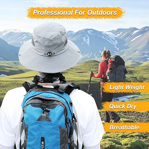 Miniatura 6 de Sombrero de sol de pesca para mujer, sombrero de verano con protección UV, malla ventilada, senderismo, jardinería, playa, césped, sombrero