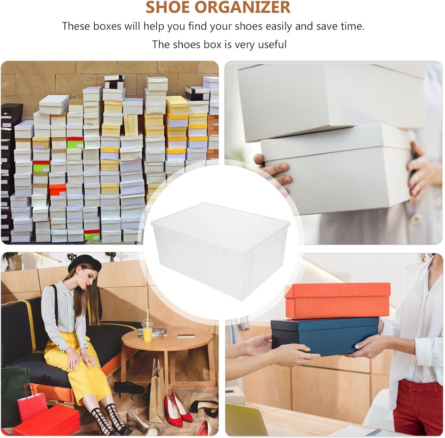 Alipis Thick Plastic Shoe Storage Box with Lid, Dustproof and Moisture-resistant Stackable Sneaker Organizer for Large Capacity Shoe Cabinet Storage