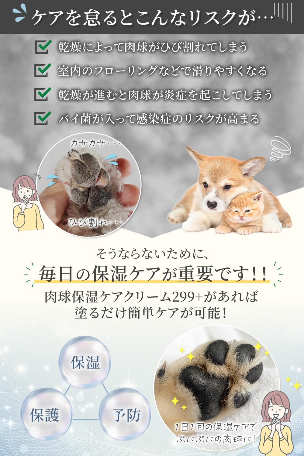 Amazon | 【獣医師・動物看護師が監修】 肉球保湿ケアクリーム299+(