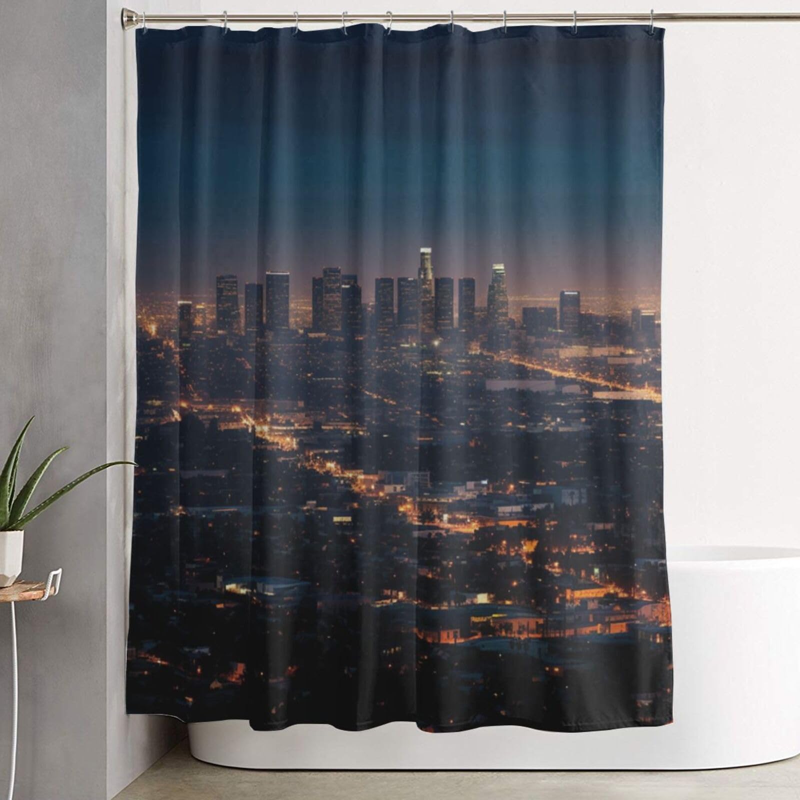 Rideau de douche imperméable 182,9x152,4 cm décoratif avec 12 crochets inclus
