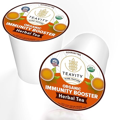 Vista 402 de Teavity - Paquete variado de cápsulas de té orgánicas Cápsulas de té caliente o hielo para Keurig, manzanilla, desayuno inglés, té negro, cápsulas