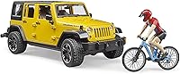 Vista 2 de Bruder 02543 Jeep Wrangler Rubicon con bicicleta de montaña y figura