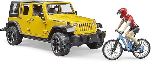 Miniatura 2 de Bruder 02543 Jeep Wrangler Rubicon con bicicleta de montaña y figura