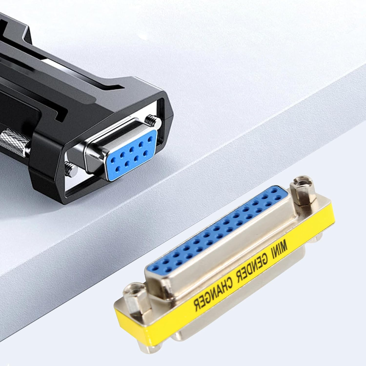 6Pcs 25Pin Male to Female Mini Gender Changer Coupler Adapter DB25 Serial Cable Gender Changer VGA Coupler