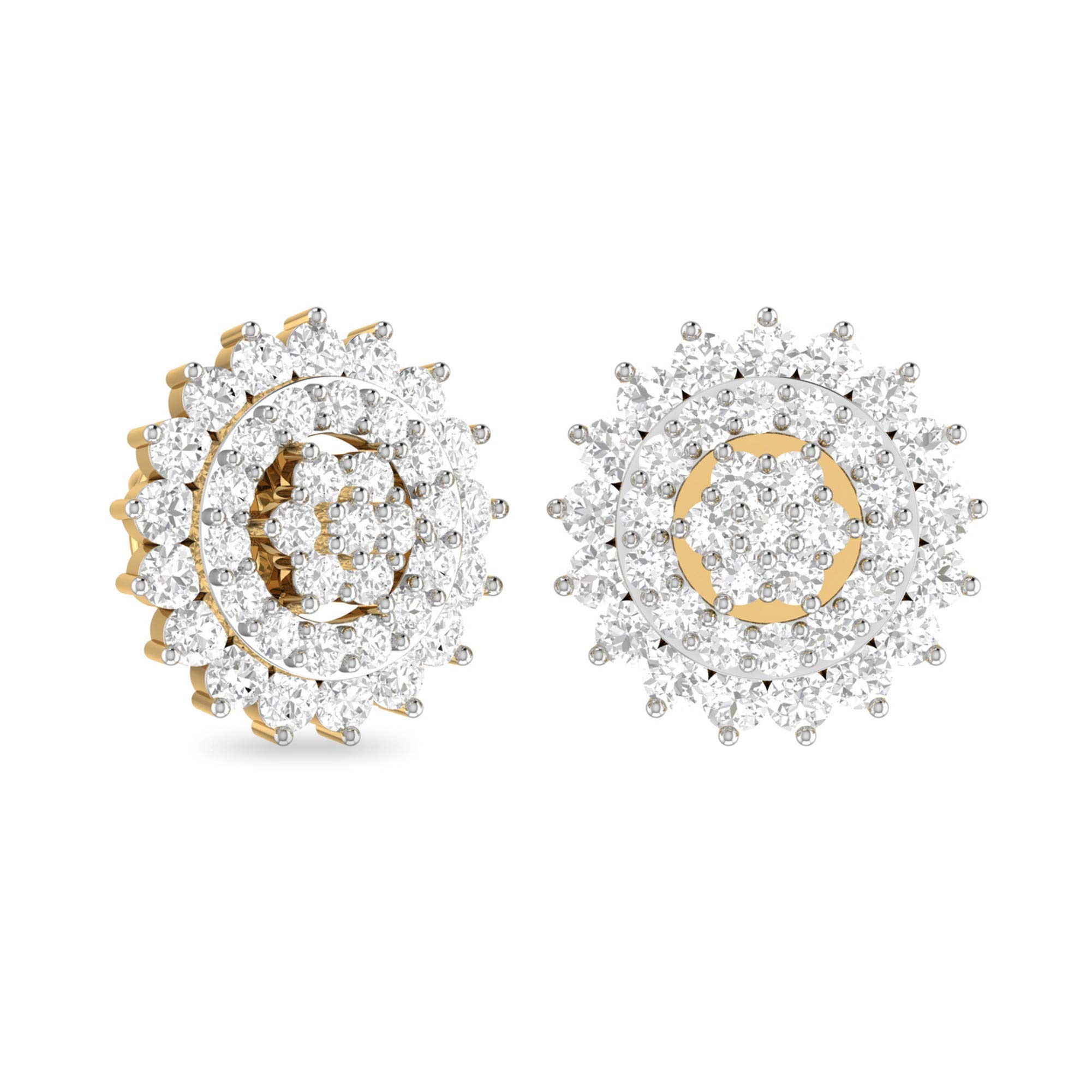pc jeweller Yellow Gold and Solitaire Stud Earrings for Women-picture-10