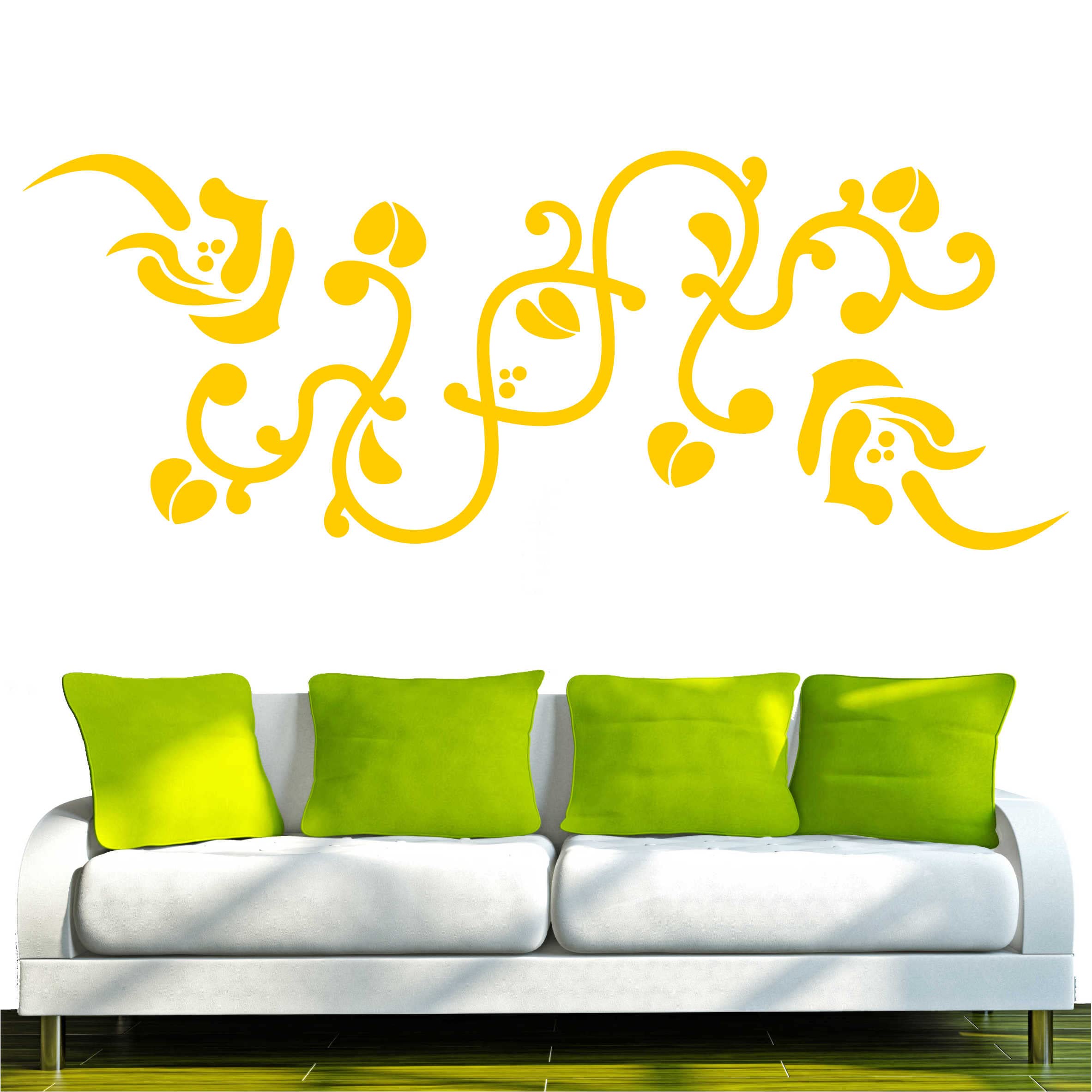 INDIGOS UG Wandtattoo – Ranken-Motiv 120x111 Cm, Selbstklebend, Für Wohnzimmer & Kinderzimmer