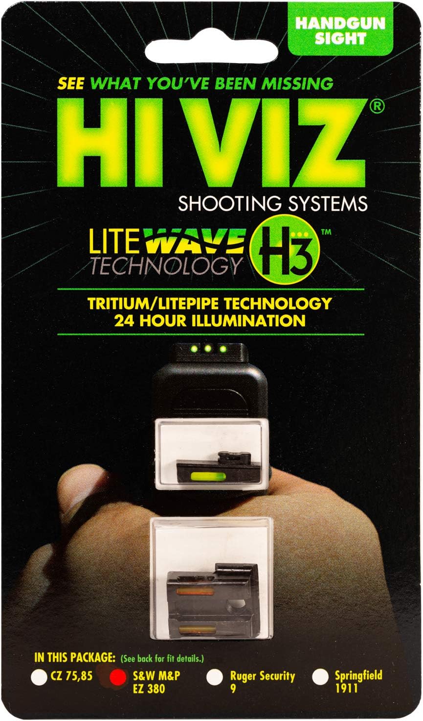 HiViz® Litewave H3 Sight Tritium LitePipe Day/Night for S&W EZ380