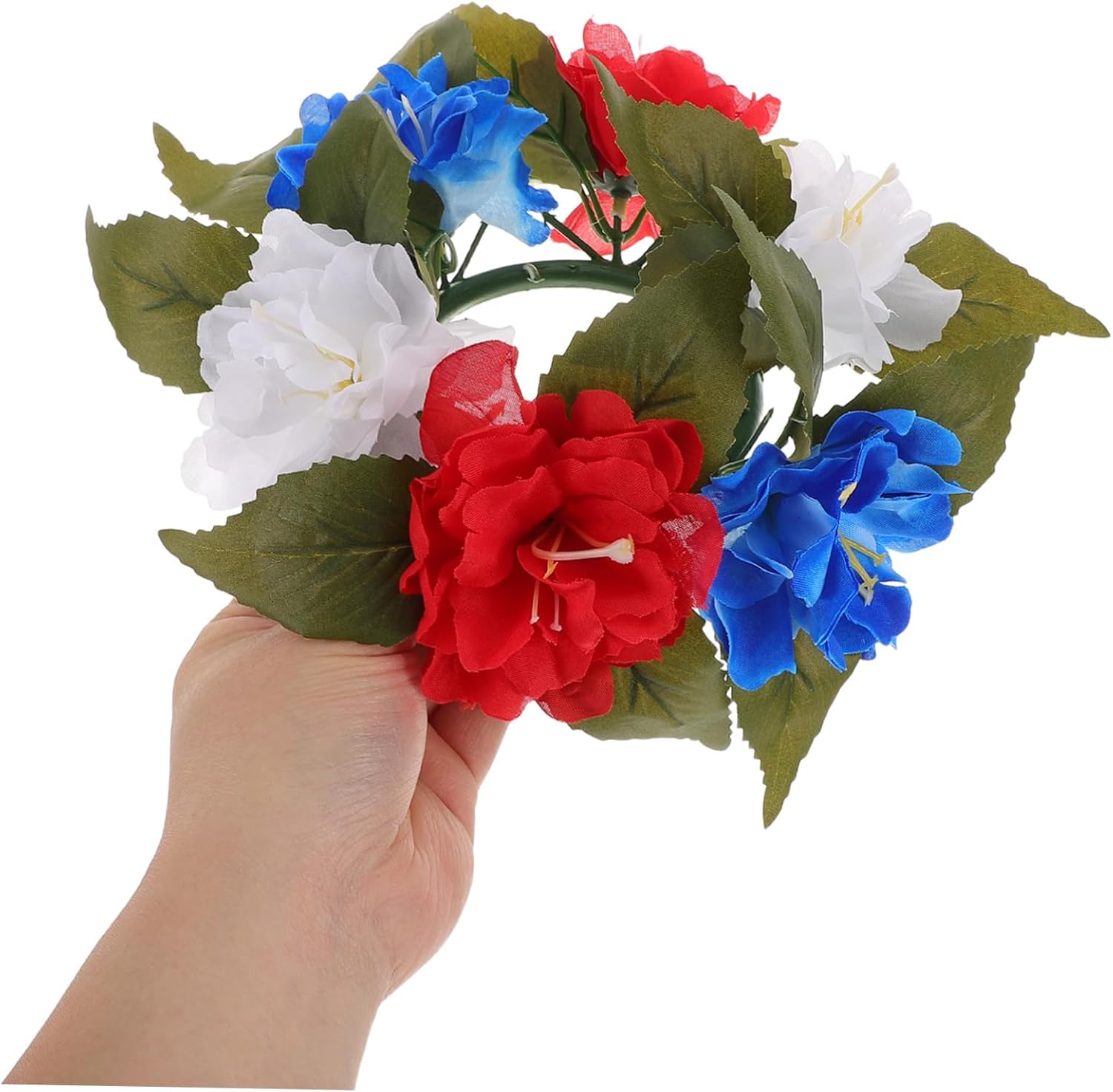 Artificial Flower Candle Wreath Ring Realistic Floral Centerpiece for Home Decor Dining Table Party Wedding Versatile Decorative Wreath for Pillar Candles and Special