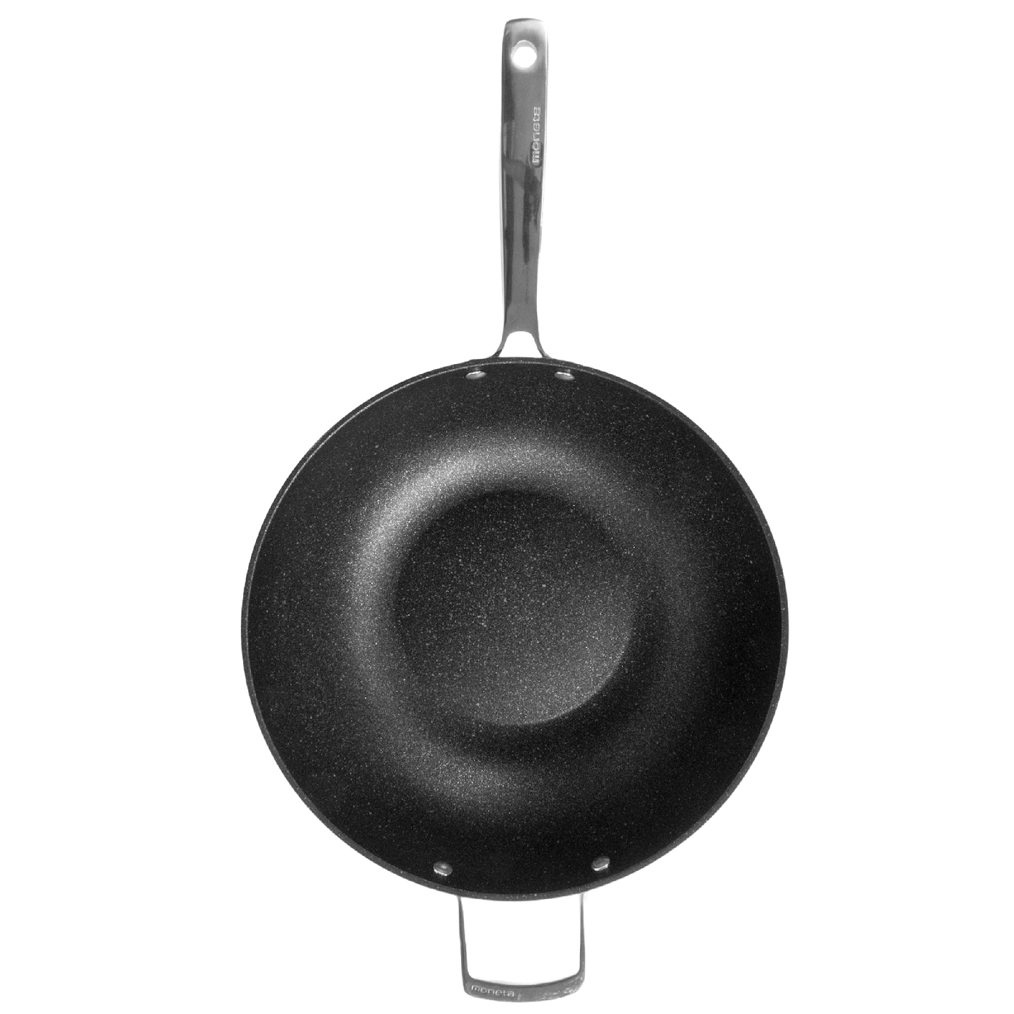 Moneta Armonia Wok 32 cm, 1 Manico + Maniglia per Ogni Tipo di Piano Cottura