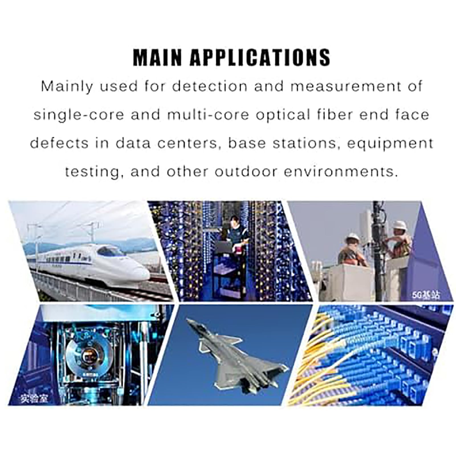 Microscopio De Fibra Óptica 400x, Herramienta De Inspección Led para Detección De La Superficie del Extremo De La Fibra con Sensor De Imagen De Alta Definición.