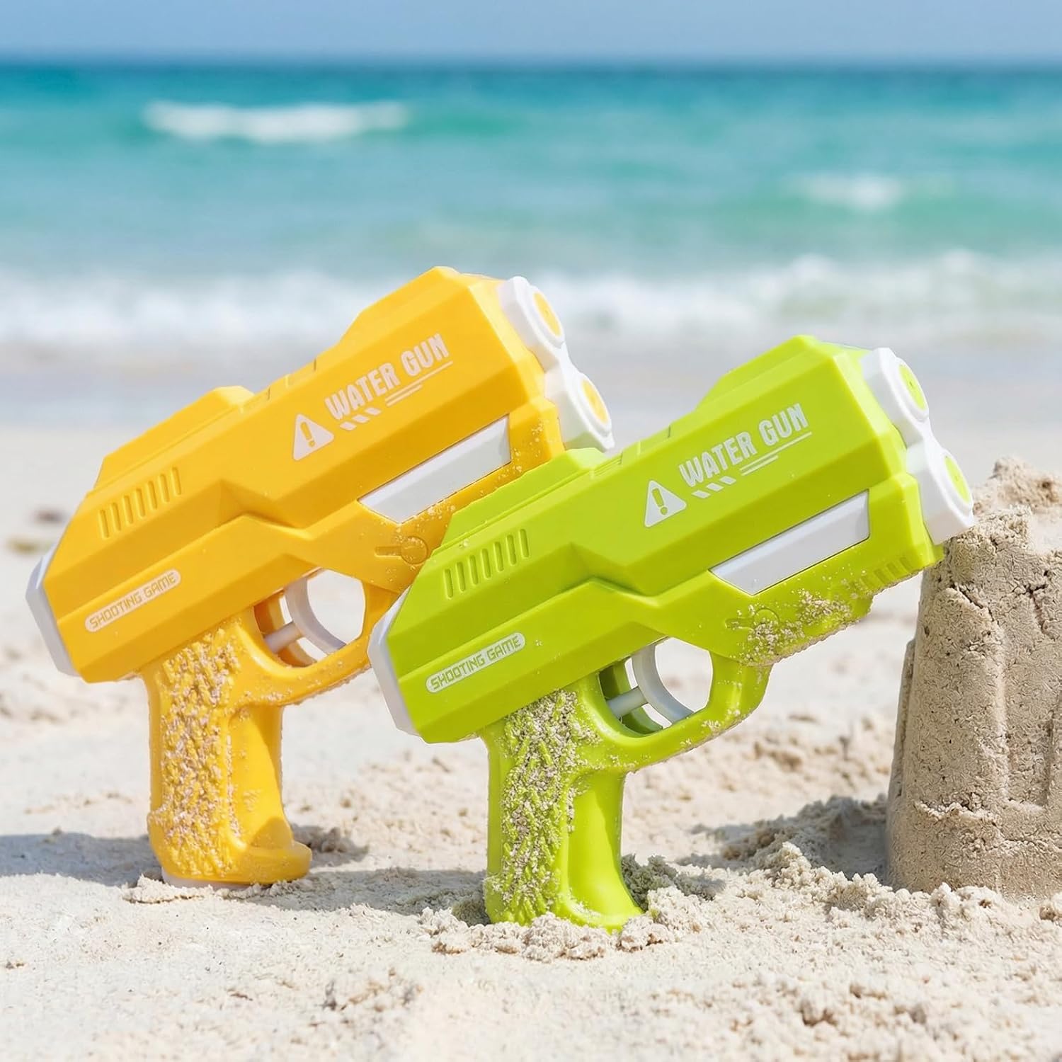 Dsmile 4 Pack Fast-Fill Water Blaster Guns for Kids, Dual Nozzles Squirt Guns for Swimming Pool Beach Outdoor Water Toys