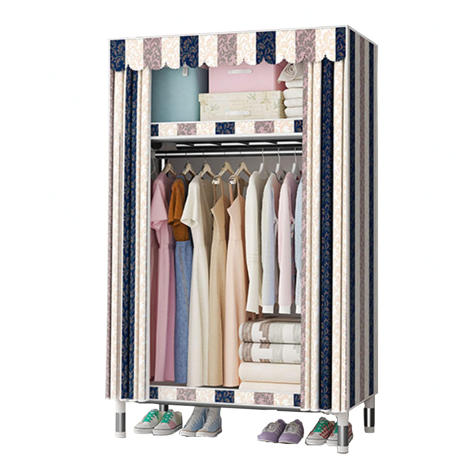Organisateur de rangement pour placard en toile portable avec rail de suspension
