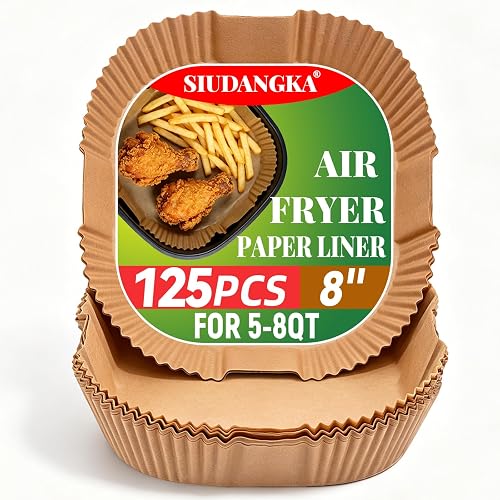 SIUDANGKA Air Fryer Disposable Paper Liner, 100 Pcs Non-Stick Parchment Paper Pads, Compatible with Ninja AG301 Air Fryer