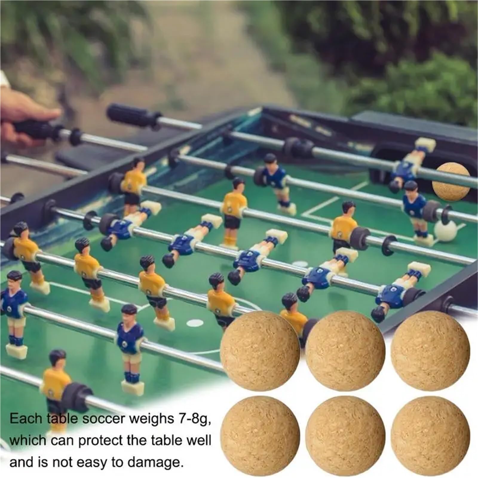 24 piezas de repuesto para futbolín de mesa de fútbol de 36 mm, corcho de madera maciza, accesorios de repuesto para máquina de fussball