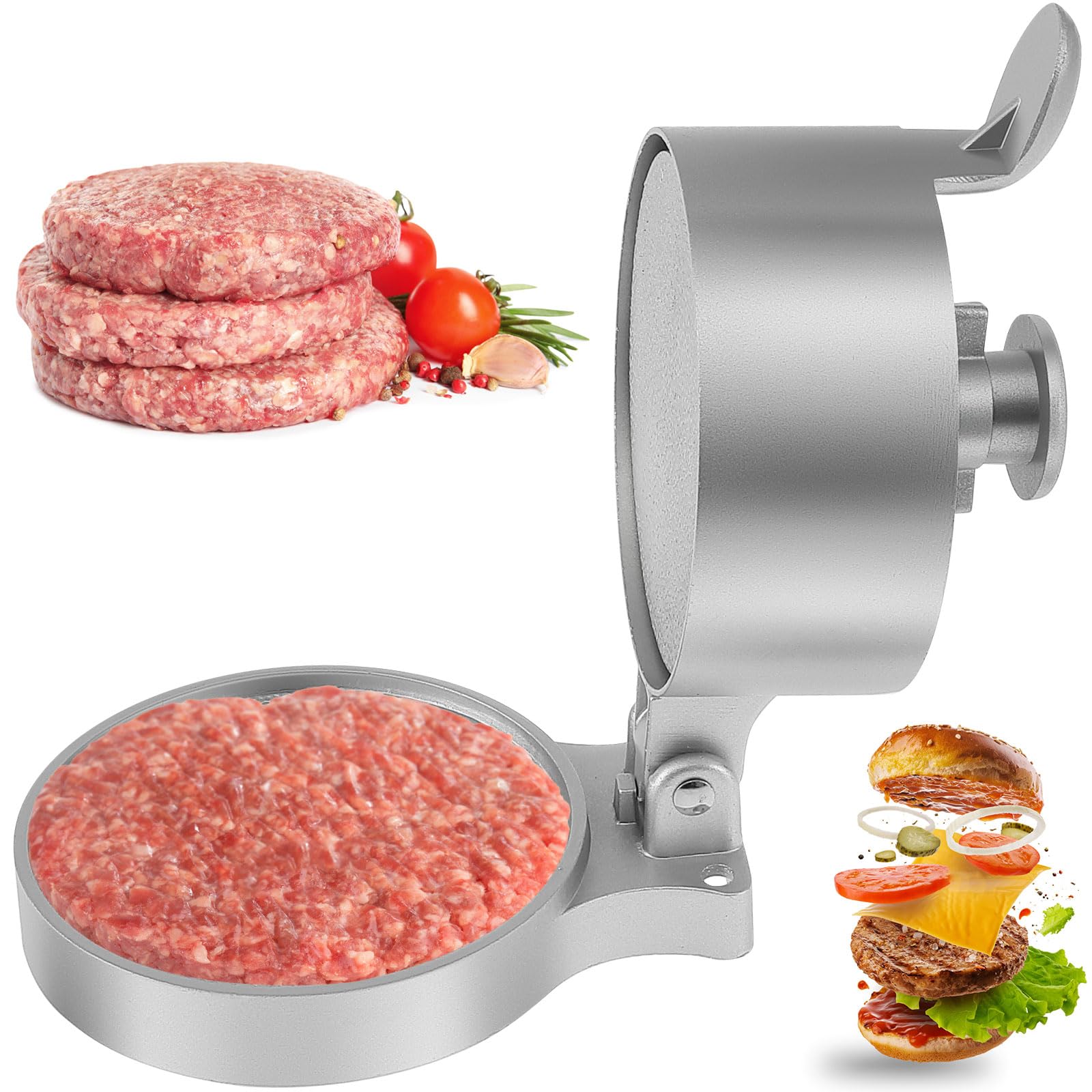 Burger Press Hamburger Patty Maker 5" Diameter Burger Press Patty Maker Hamburger Stick Bbq Mold Stuffed Meat Grill 5 Diameter P 010581491200