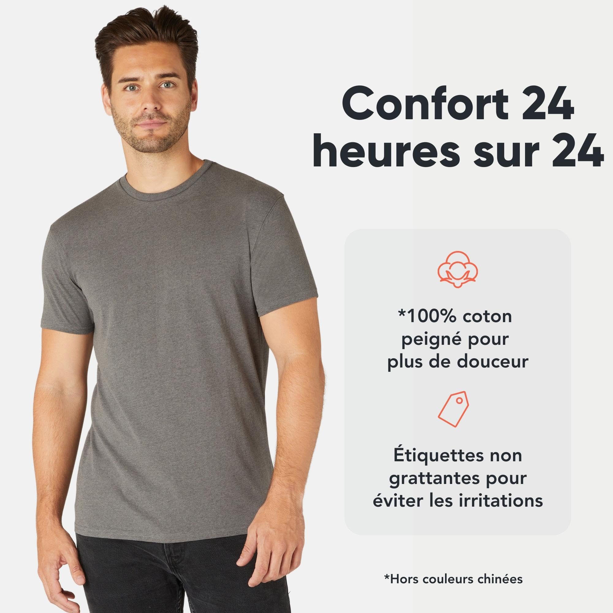 Camiseta FM London Paquete de 3/5 para Hombre - Camisetas de Peso Premium con diseño Ligeramente Ajustado - 3
