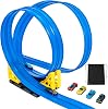 5M Flexible Car Race Track Set for Kids with 4 Toy Cars 2 Ramps 4 Suction Cups and Storage Bag Indoor Play Gift for Boys and Girls Age 3 to 8