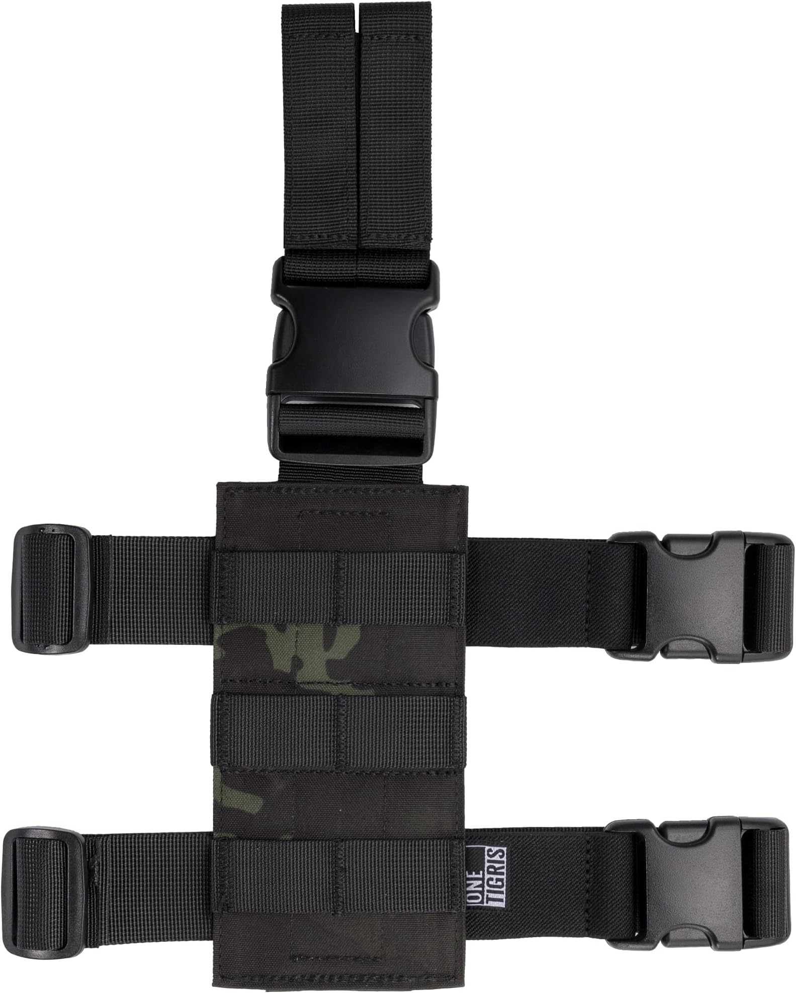 Mini Molle Panel for Tools, Drop Leg Platform Minimalist Adjustable Thigh Rig for Flashlight Green