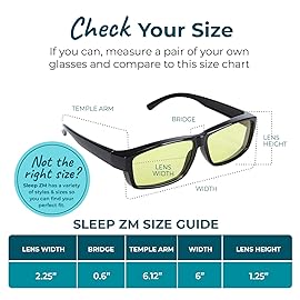 Sleep ZM Blue Light Blocking Glasses for Women + Men - Better Sleep + Anti Eye Strain Protection - Computer Screens & Gaming - Large Black Fit over - DaytimeMax Yellow Lens