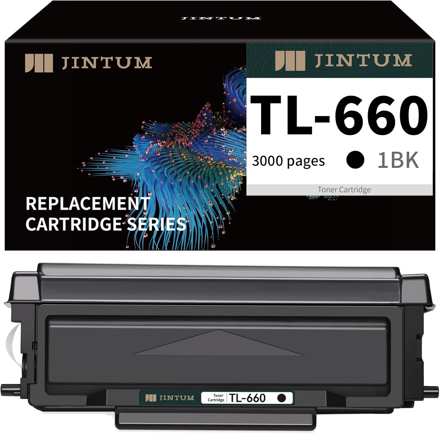 JINTUM Compatible TL-660 Toner Cartridge Replacement for Pantum TL-660 TL-630 Work with DL730 for Pantum L2300DW L2350DW L2710FDW M15DW M29DW M118DW Series Printer (1 Black)