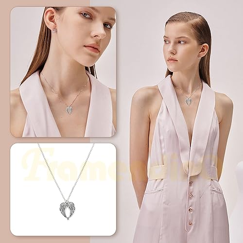 Miniatura 7 de Framendino, Dijes de alas de ángel con alas de oro, dije de alas de metal para pulseras, collares, aretes, suministros de fabricación de joyas de