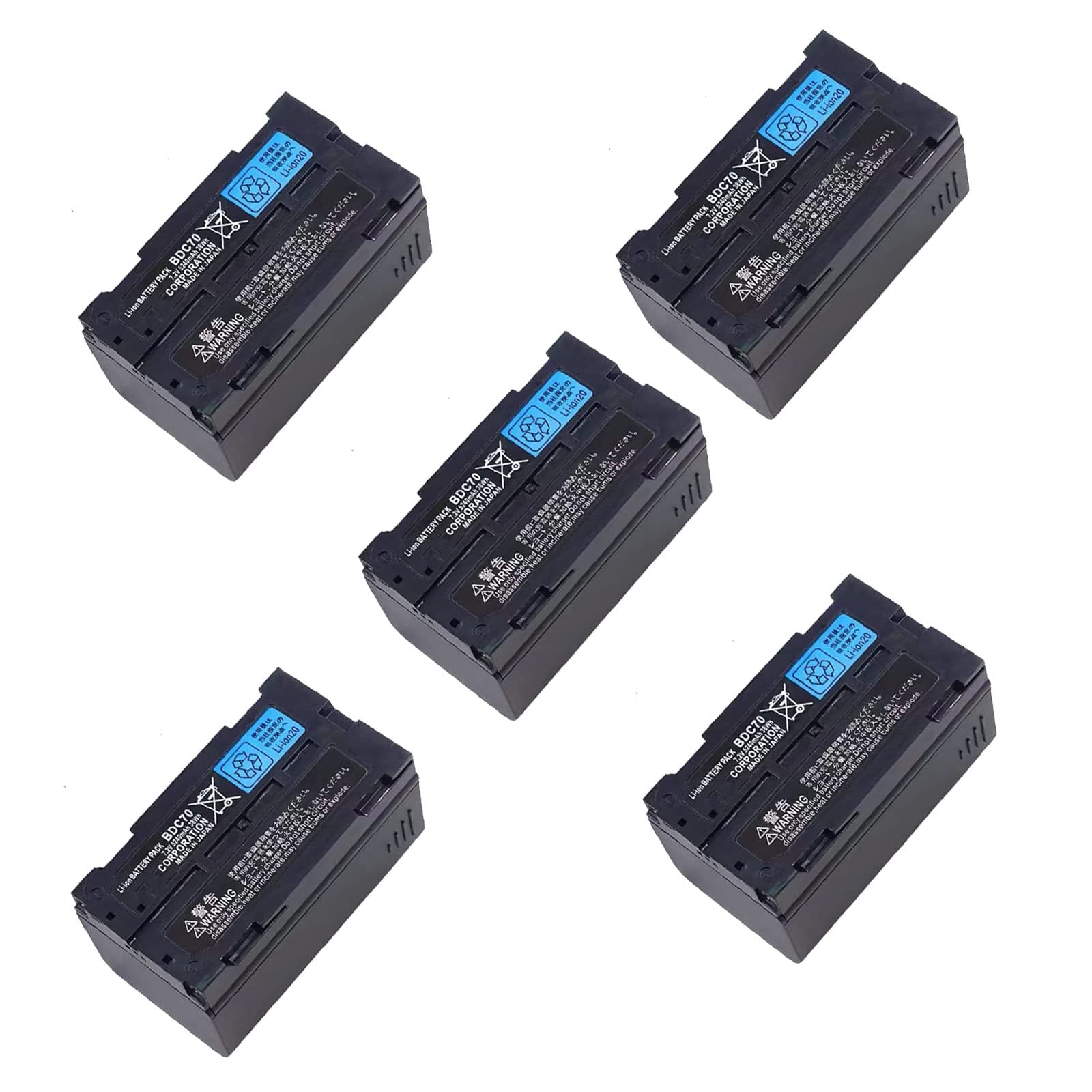 WANGBO(5 Pack) New 7.2V 5240mAh BDC70 Li-ion Battery for Total Station/GPS